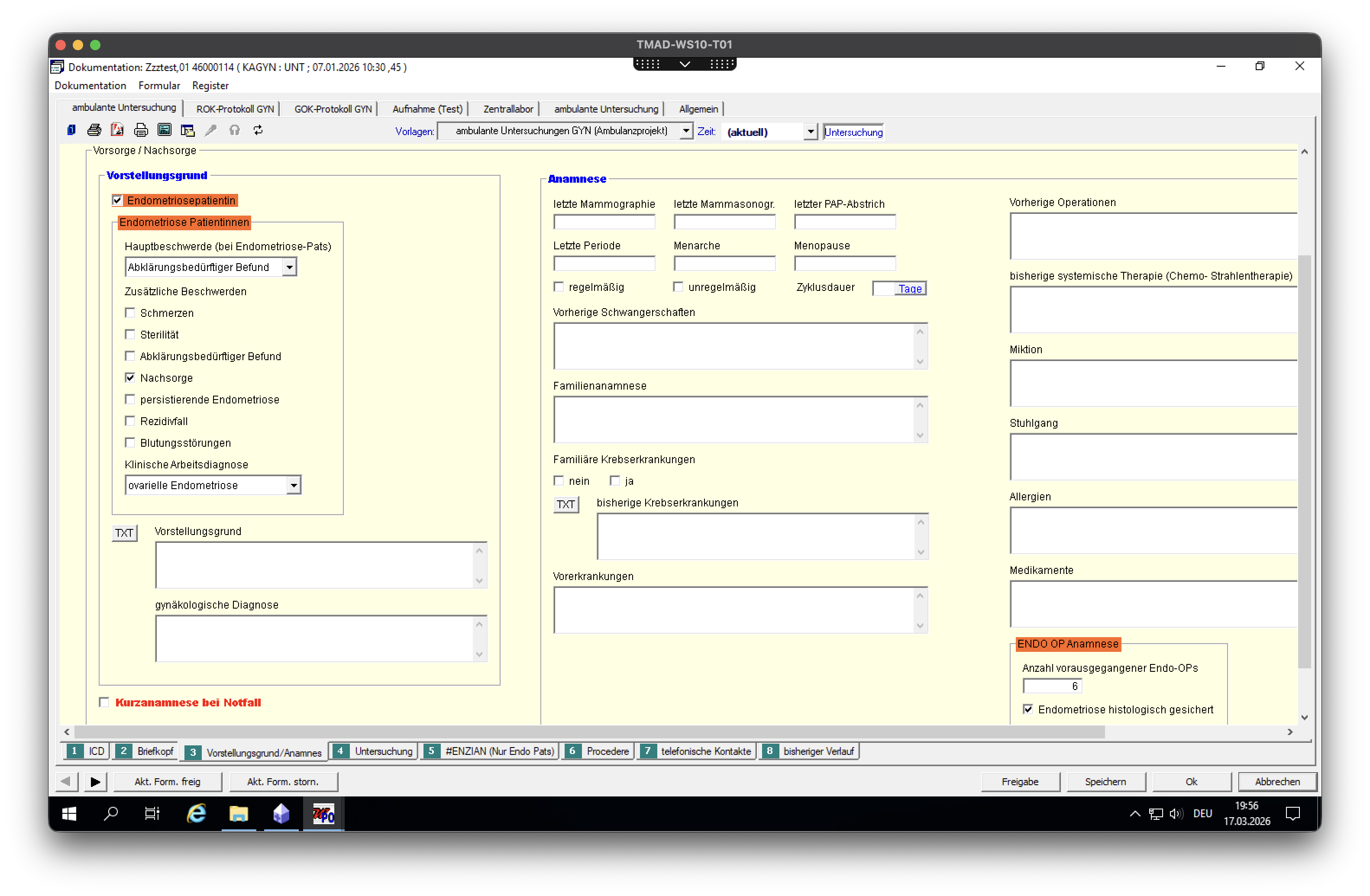 Endometriose: Ambulante Untersuchungsmaske 1