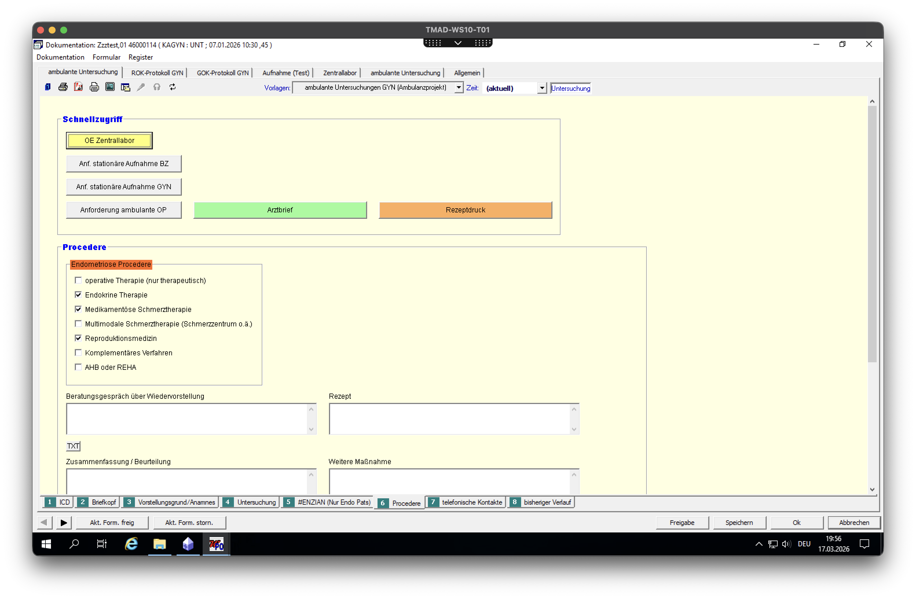 Endometriose: Ambulante Untersuchungsmaske 3