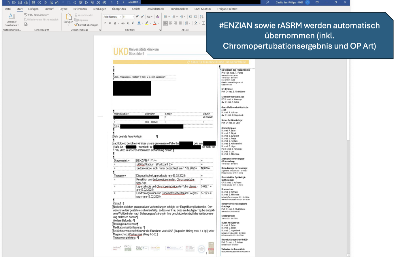 Endometriose: OP Untersuchungsmaske 6